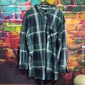 Green Plaid Button Down Shirt by Rue21 +